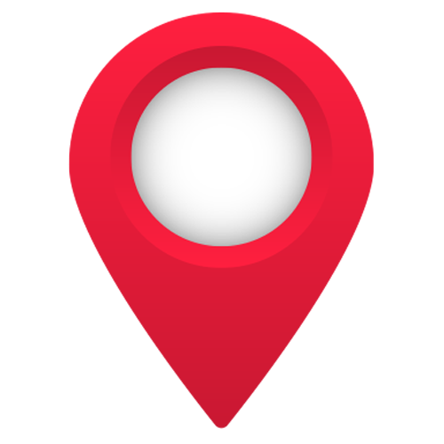 Red map pin for robotics and autonomy companies on the Hey/I AI map