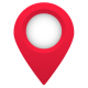 Red map pin for robotics and autonomy companies on the Hey/I AI map