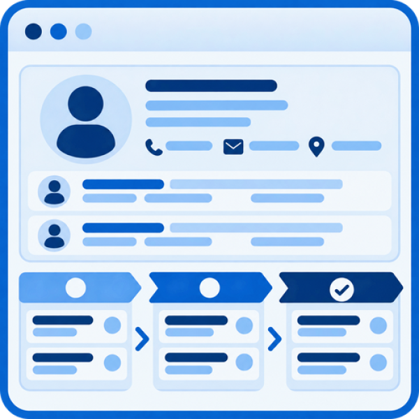 Icône du service Stratégie et implantation CRM – Beep Digital